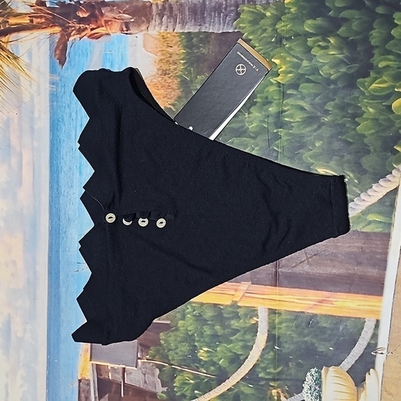 ViX Paula Hermanny Button Swim Bottoms Black Imani Size Medium NWT - Picture 6 of 7